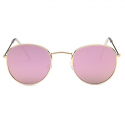 Retro Round Alloy Mirror Sunglasses